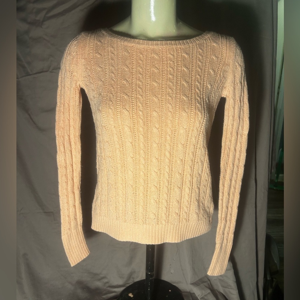 American Eagle Outfitters Peach Cable Knit Sweater